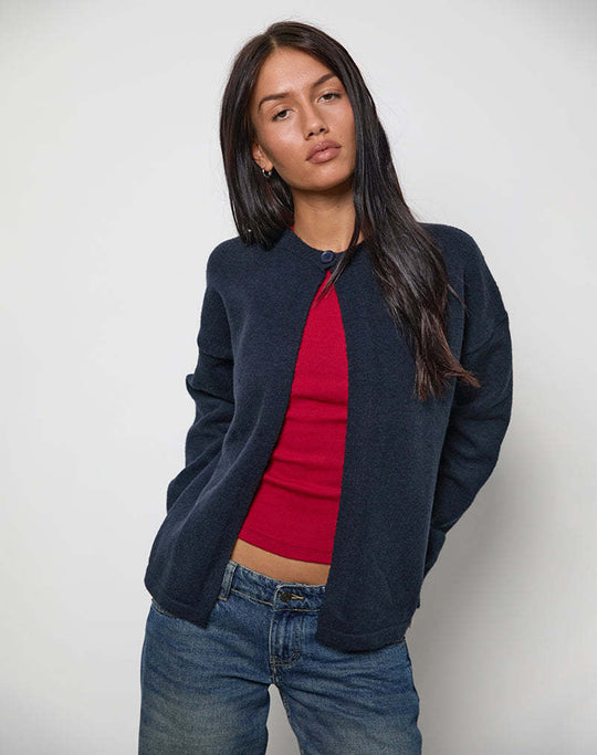 Damen Strickjacke mit praktischen Knopfdetails und lässigem Schnitt EB