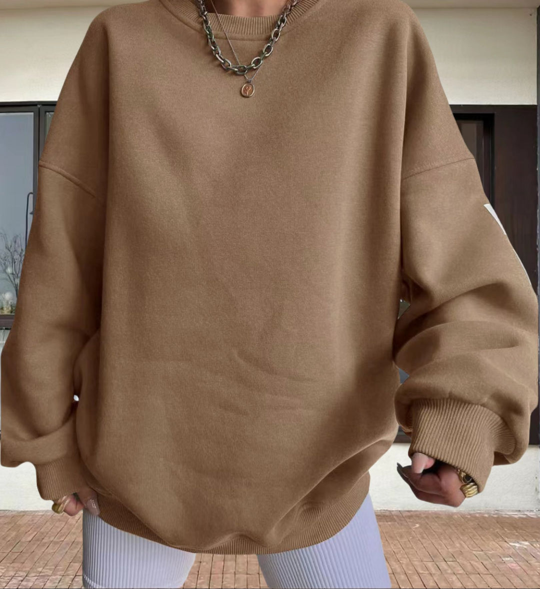 Damen Oversized Sweatshirt mit grafischen Akzenten EB