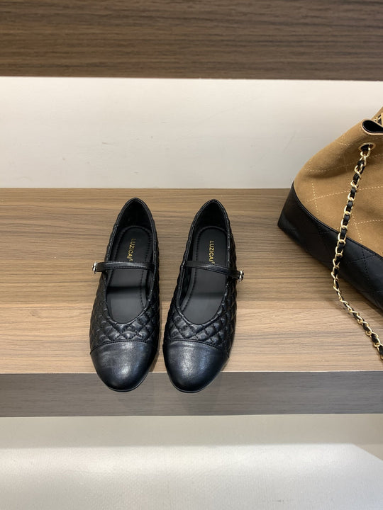 Damen Elegante Mary Jane Ballerinas mit modischem Riemchen und komfortablem Fußbett EB