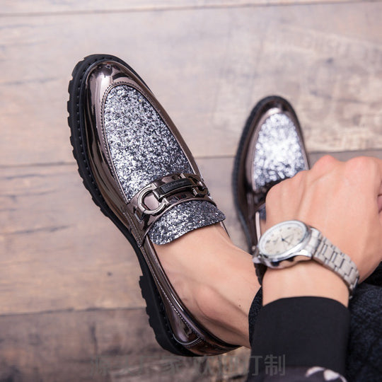 Damen Elegante Mokassins mit glitzerndem Obermaterial und modischem Design EB