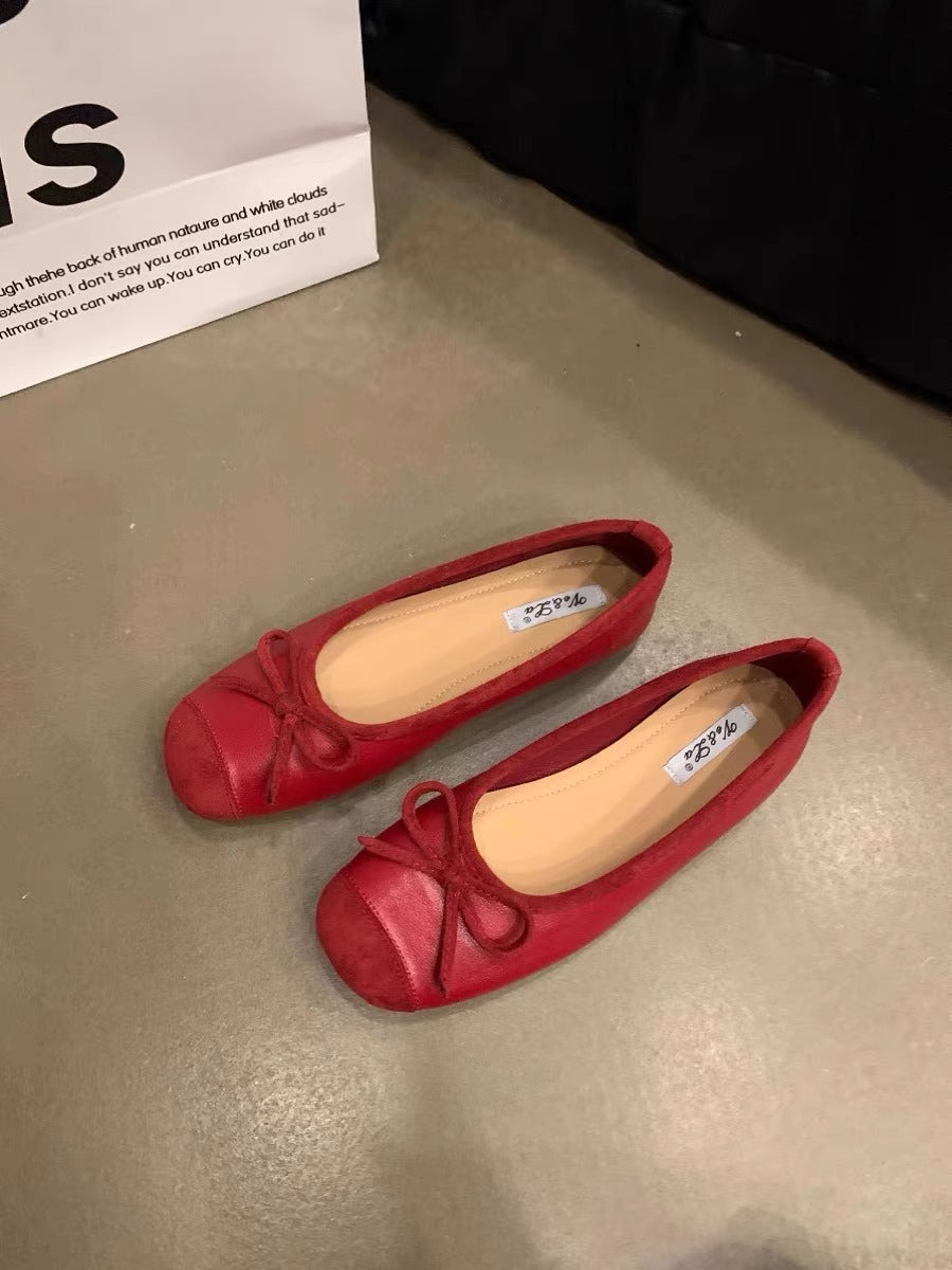 Damen Ballerinas mit schimmerndem Obermaterial und verspieltem Schleifendesign EB