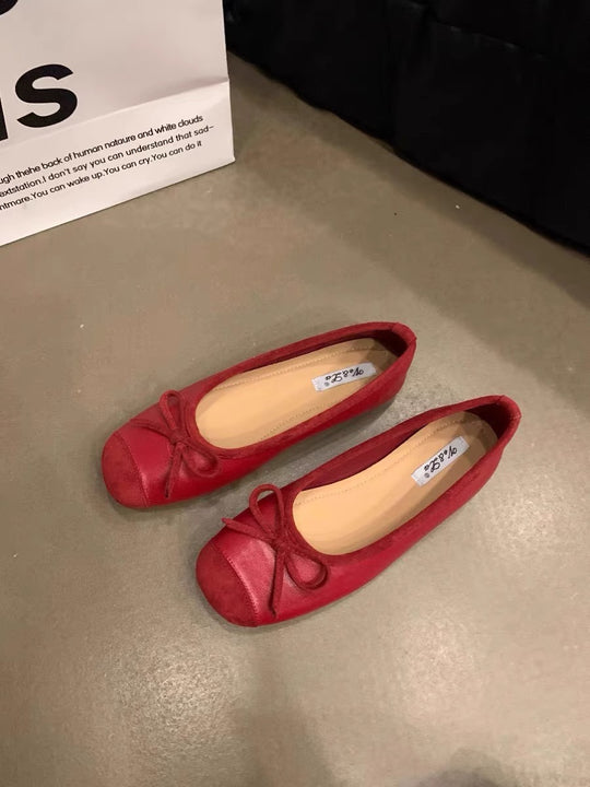 Damen Ballerinas mit schimmerndem Obermaterial und verspieltem Schleifendesign EB