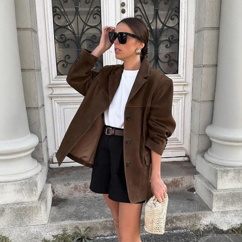 Damen elegante Jacke im modernen Schnitt mit praktischen Taschen EB