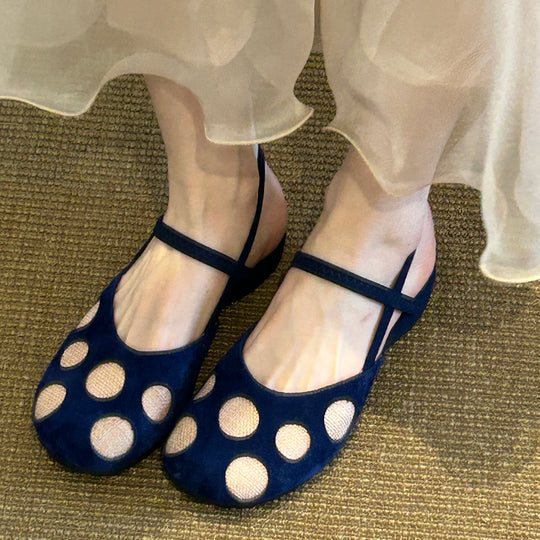 Damen Bequeme Ballerinas mit kontrastierenden Applikationen EB