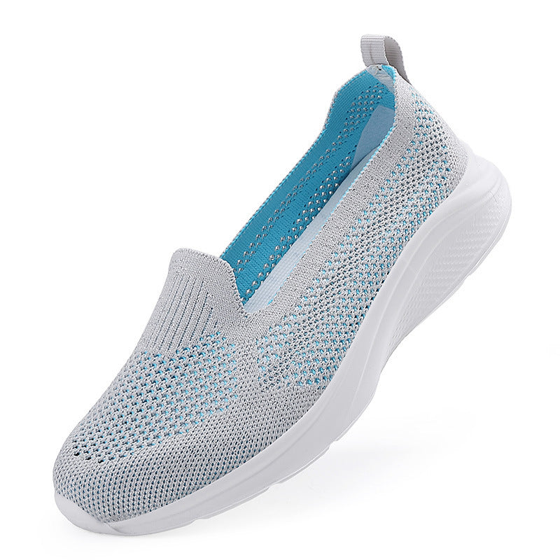 Damen Slip-On Laufschuhe mit atmungsaktivem Obermaterial und dämpfender Sohle EB