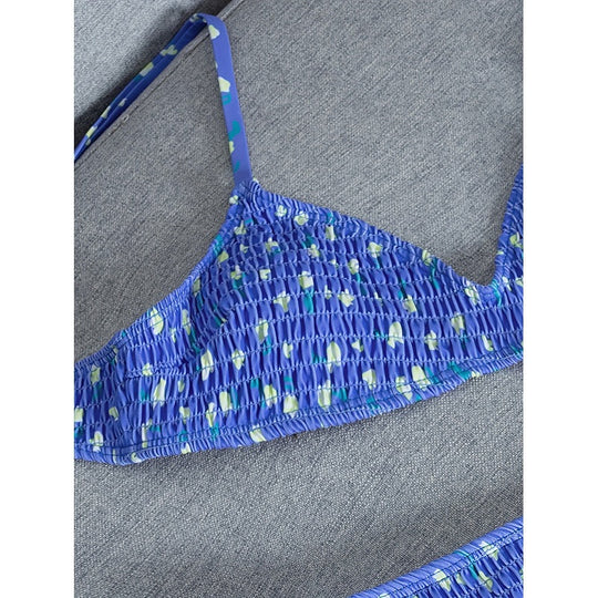 Damen Triangel-Bikini im verspielten Design mit knotenverziertem Oberteil EB