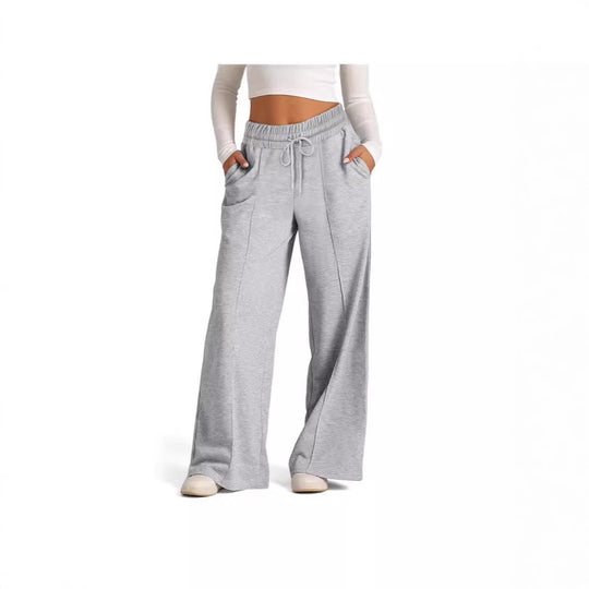Damen Weit geschnittene Freizeithose mit elastischem Bund und praktischen Eingrifftaschen EB