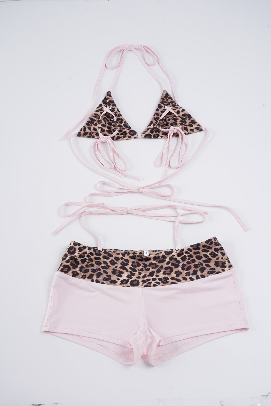 Damen modisches Dreieck-Bikini-Set mit verstellbaren Trägern und Tiermustern EB