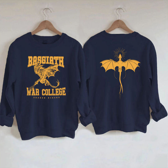 Damen Sweatshirt mit kreativem Drachenmotiv und einzigartigem College-Design EB