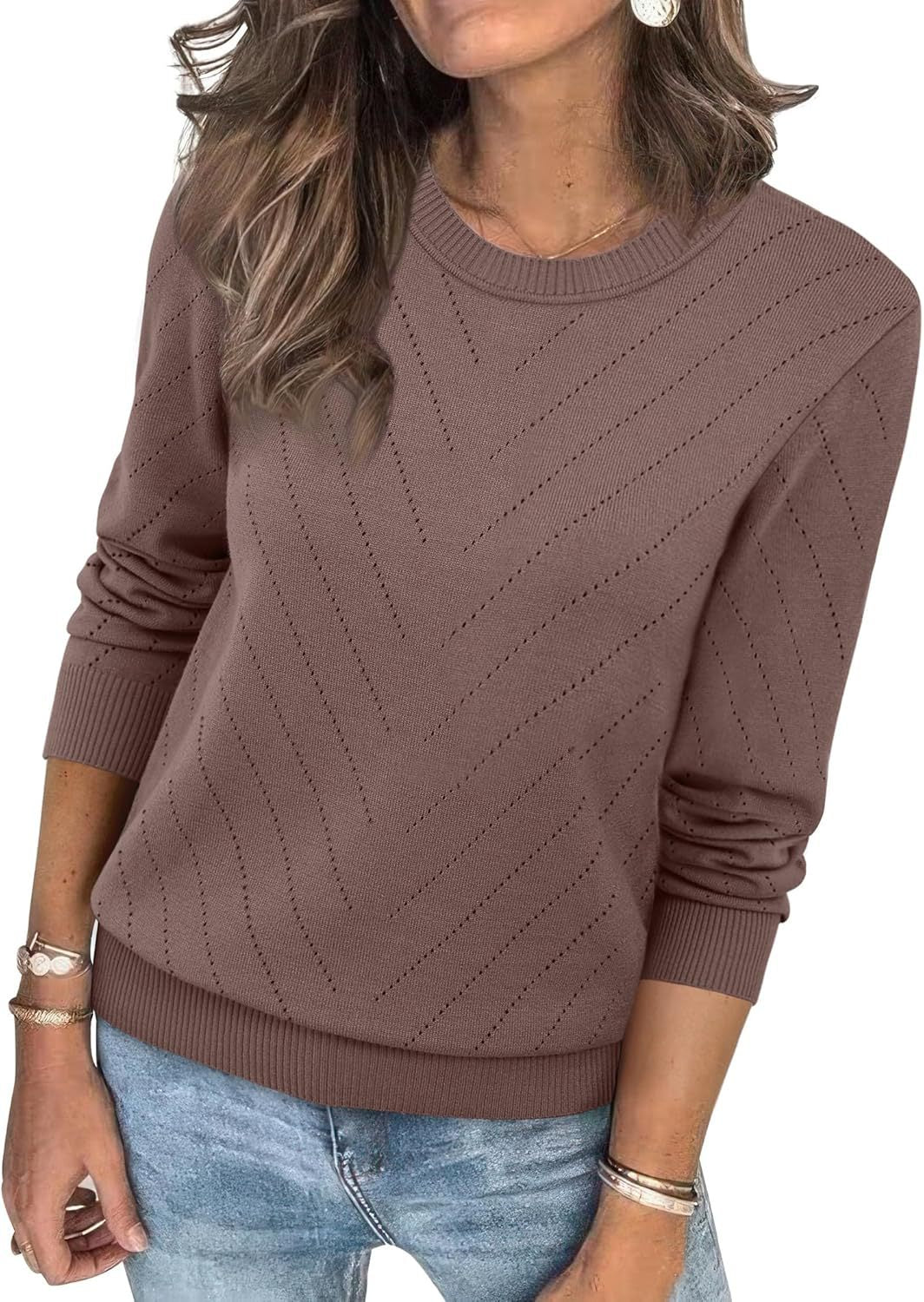 Damen eleganter gestreifter Pullover EB