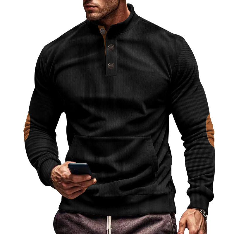 Herren Sportlicher Pullover mit praktischem Knopfverschluss und komfortablem Schnitt EB