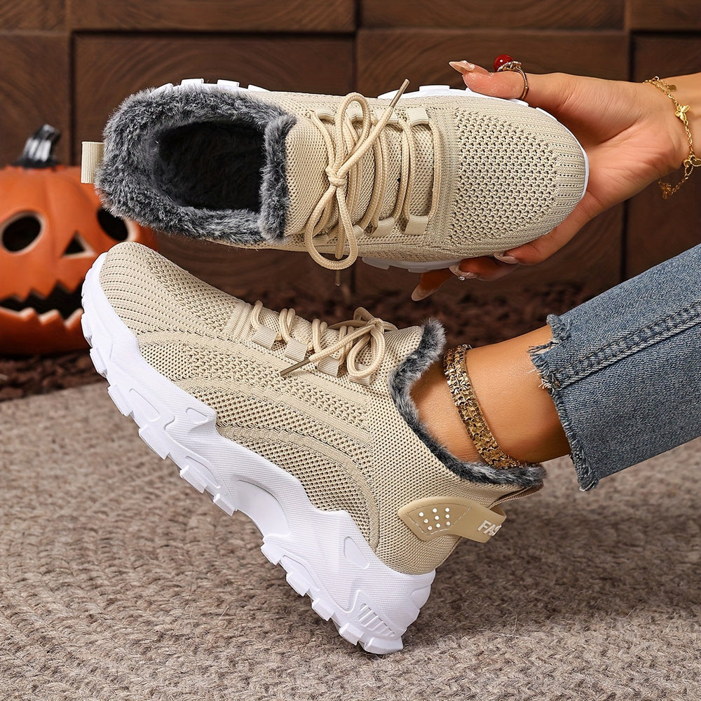 Damen Kuschelige Sneaker mit Fleece-Futter EB