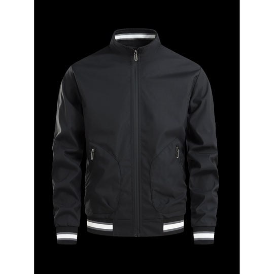 Herren sportliche Übergangsjacke mit hohem Kragen und praktischen Reißverschlusstaschen EB
