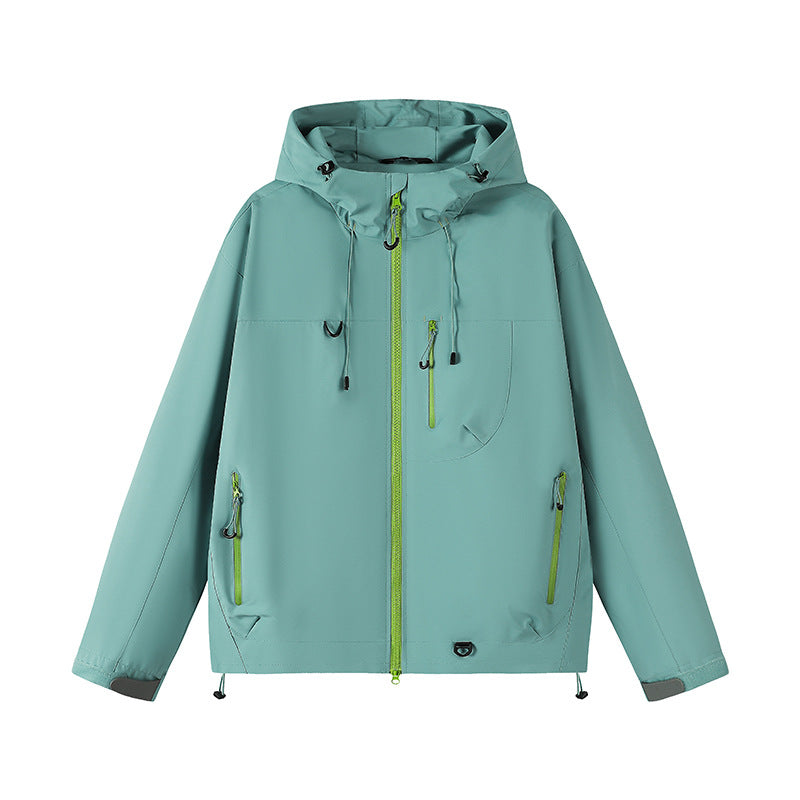 Damen technische Outdoor-Jacke mit Material und verstellbarem Kapuzensystem EB