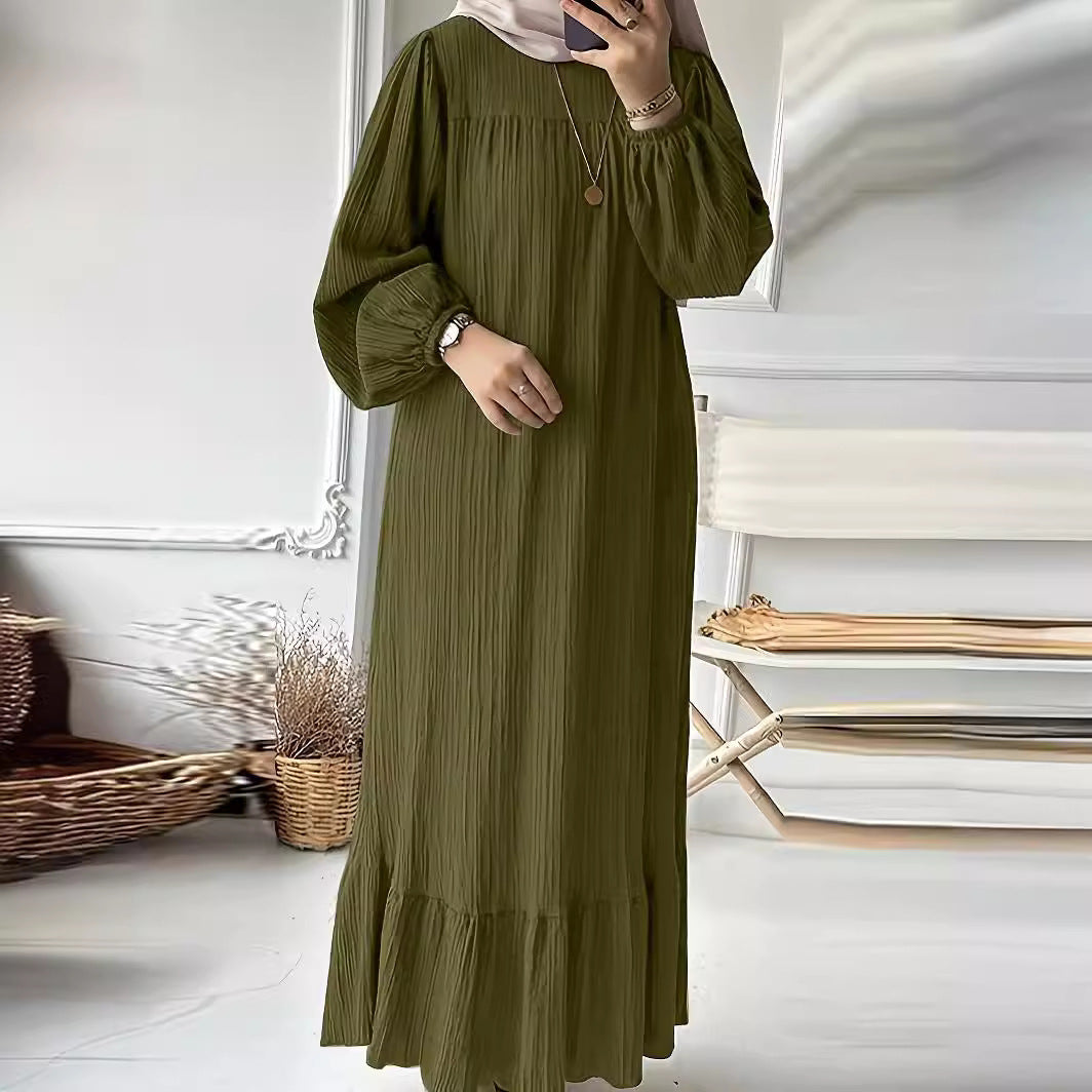 Damen Maxikleid mit waagerechtem Faltenwurf EB