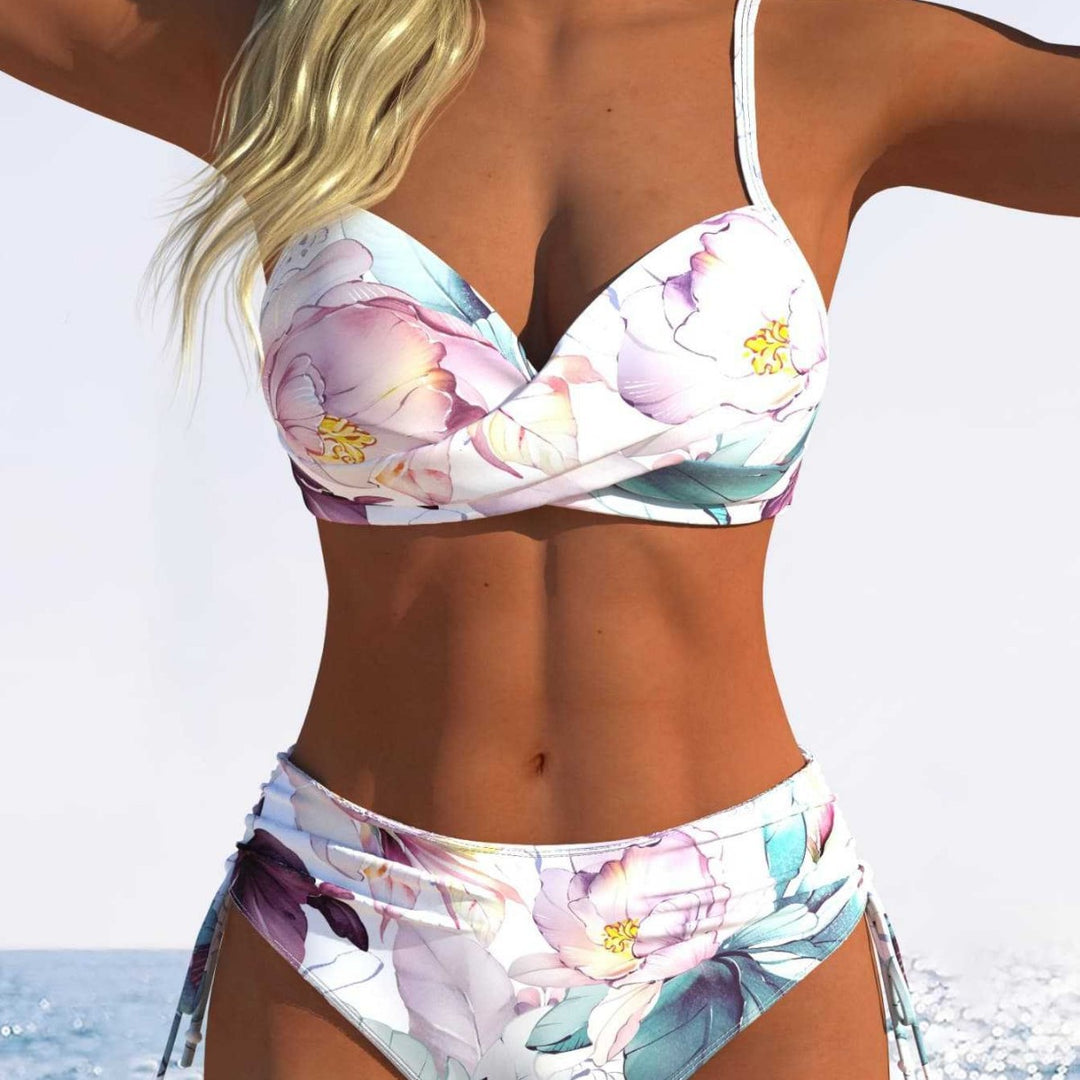 Damen Bikini-Set mit gepolstertem Oberteil und hohem Bund EB