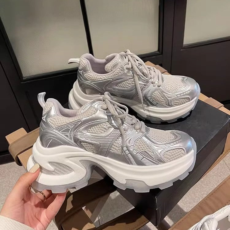 Damen Sportliche Chunky Sneakers mit atmungsaktivem Mesh-Obermaterial und innovativer Dämpfung EB