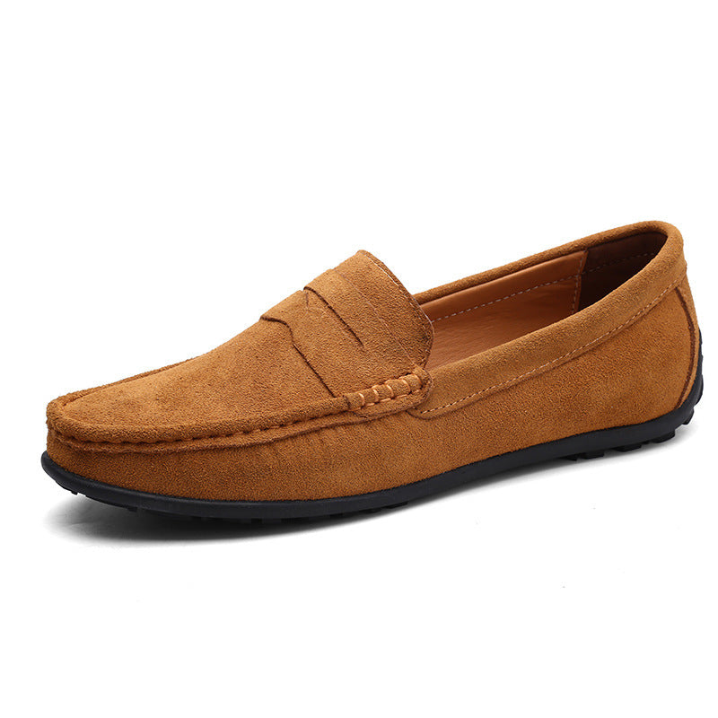Herren nan eleganter Wildleder-Loafer mit handgenähter Moccasinnaht und rutschfester Gummiprofilsohle EB