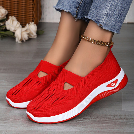 Damen nan leichte atmungsaktive Strickslipper mit Memoryschaum und rutschfester Laufsohle EB