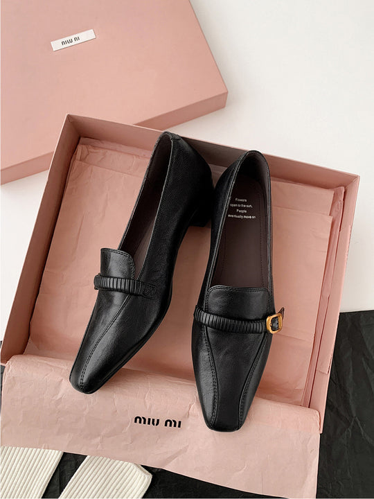 Damen Elegante Ballerina-Pumps mit einzigartiger Schnallenverzierung EB