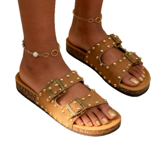 Damen Komfortable Clogs mit modischem Nieten-Design EB