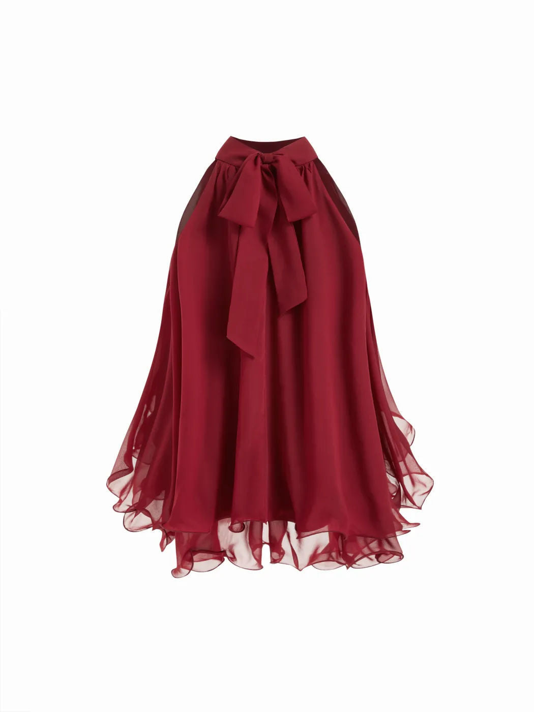 Damen Schwingender Chiffon-Rock mit Schleifenverschluss EB