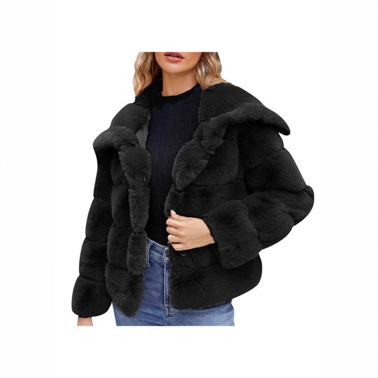 Damen Trendige Puffjacke mit weich gefüttertem Kunstfell EB
