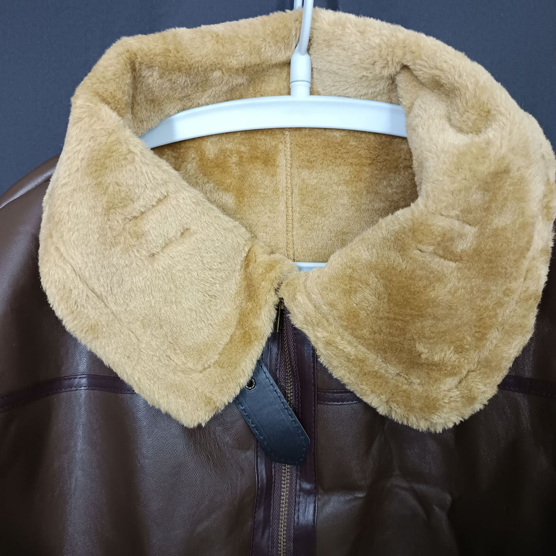 Herren Lammlederjacke mit weichem Teddyfutter EB