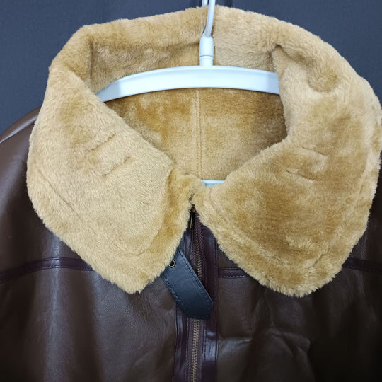 Herren Lammlederjacke mit weichem Teddyfutter EB