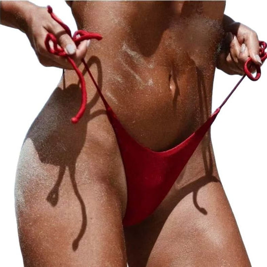 Damen Bikini-Höschen mit ultra-hohem Schnitt und verstellbaren Trägern EB