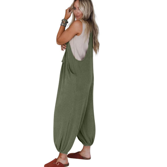Damen Lässiger Jumpsuit mit praktischen Taschen EB