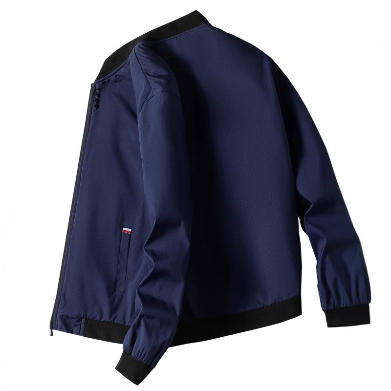 Herren modische Freizeitjacke mit hohem Kragen und seitlichem Reißverschluss EB