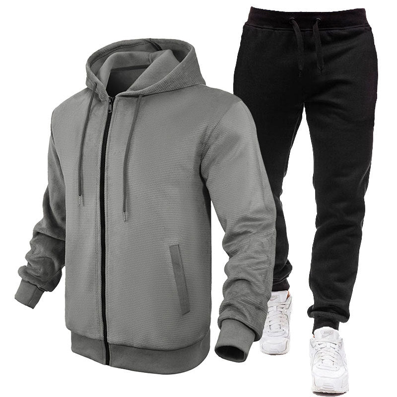 Herren Sportlicher Hoodie- und Jogginganzug mit Fleece-Futter und praktischen Taschen EB
