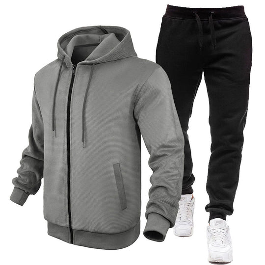 Herren Sportlicher Hoodie- und Jogginganzug mit Fleece-Futter und praktischen Taschen EB