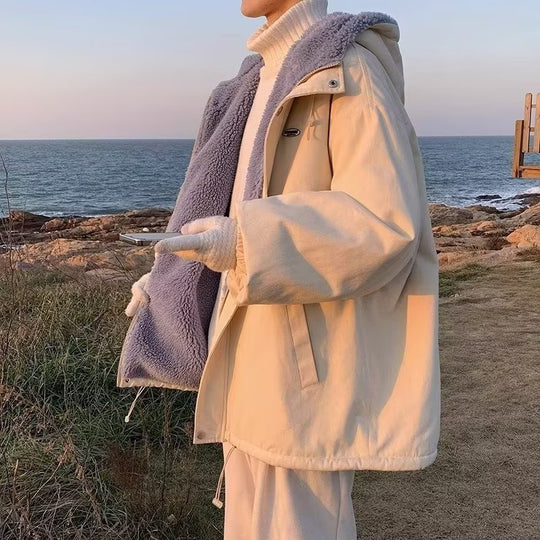 EB | Wendbare Fleece-Parka Gemütlicher Winterstil Fleece-Wendejacke Für Kalte Tage