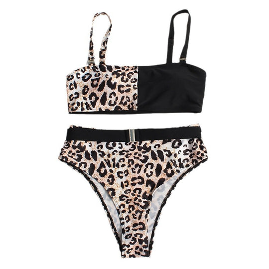 Damen Trendiger Leo-Muster Bikini EB
