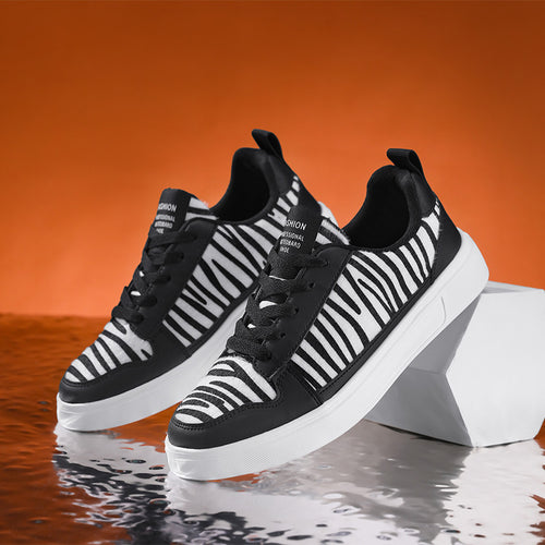 Damen Sportliche Sneakers mit elastischer Schnürsystem und modischem Streifenmuster EB