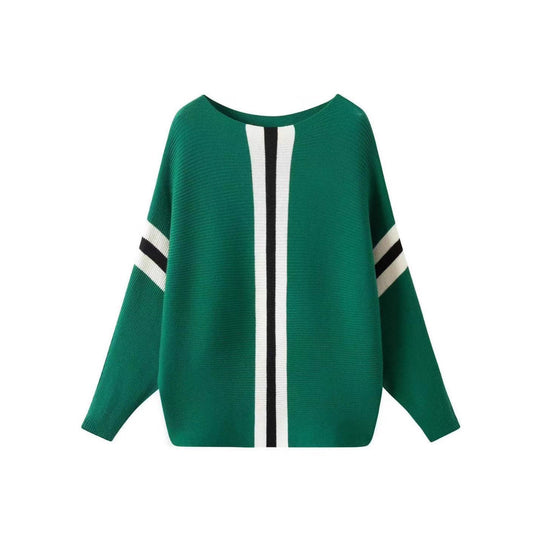 Damen Grobstrickpullover mit modernen Streifen EB