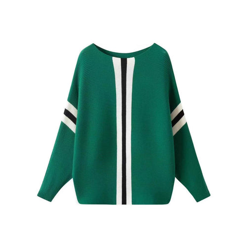 Damen Grobstrickpullover mit modernen Streifen EB