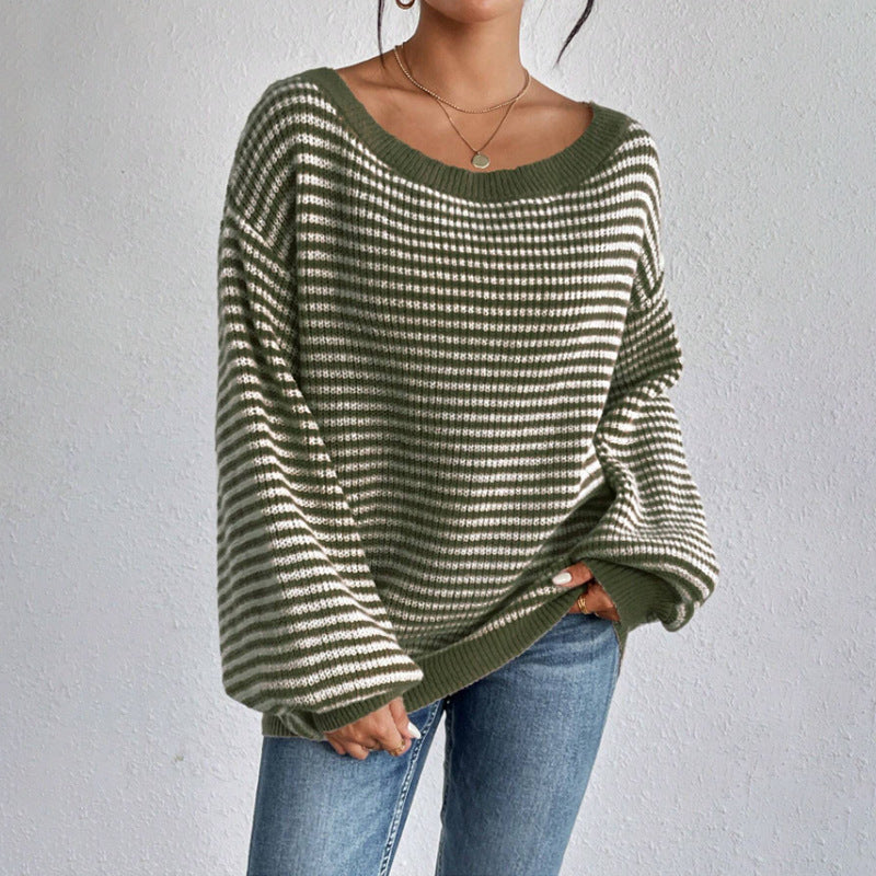 Damen lässiger Oversized-Pullover mit asymmetrischem Schnitt und modernem Gewebe EB