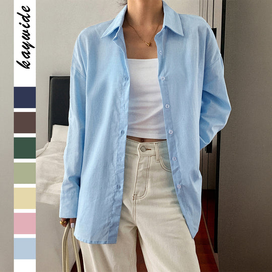 Damen nan zweiteiliges Sommer-Set aus leichtem Oversize-Hemd und ärmellosem Mini-Kleid EB