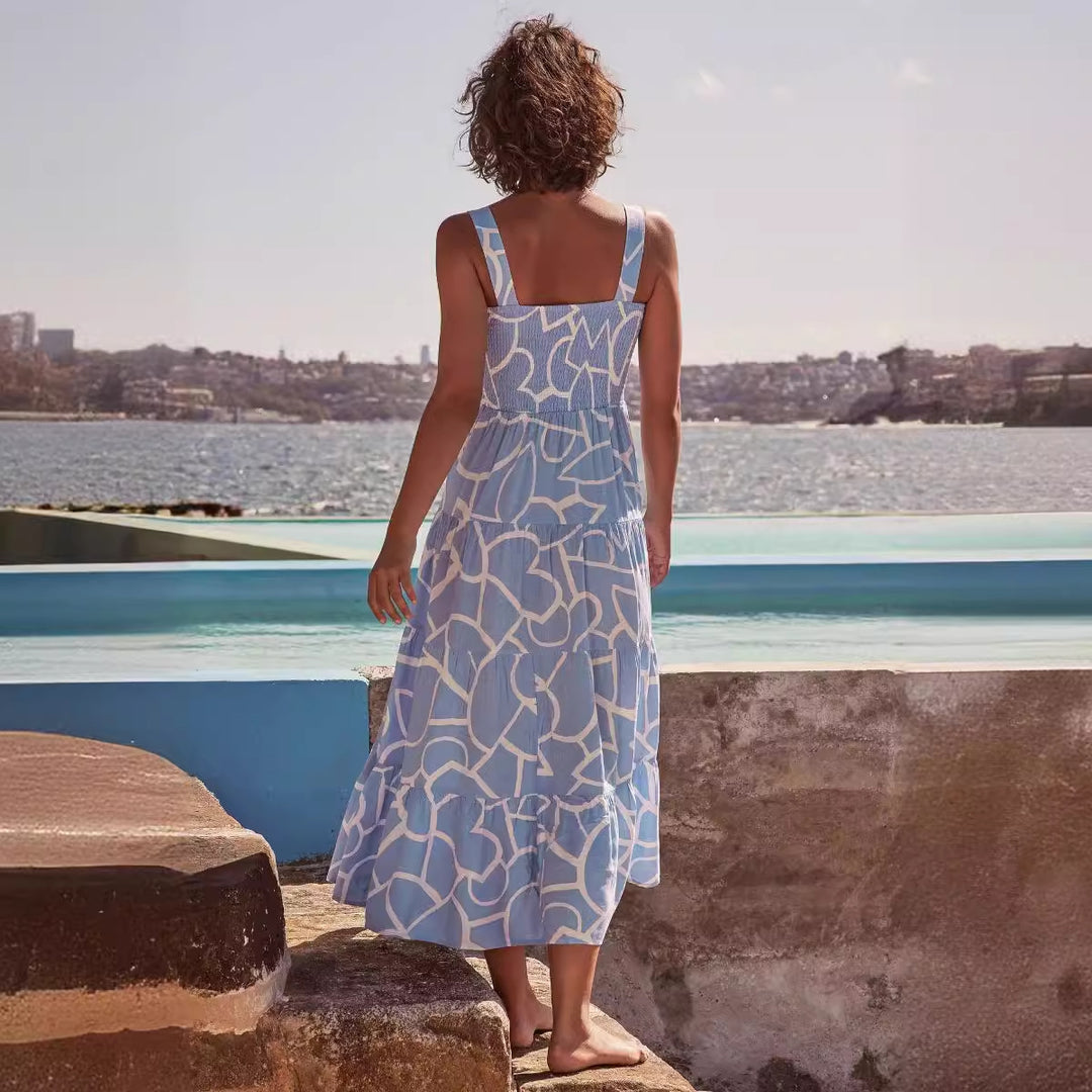 Damen Maxikleid mit angesagtem Grafikmuster EB