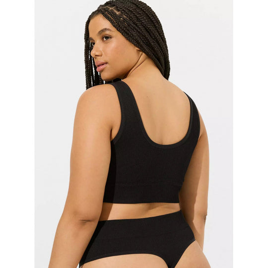 Damen Hochbund Bikini-Set mit strukturierter Oberfläche und modischem Crop-Top EB