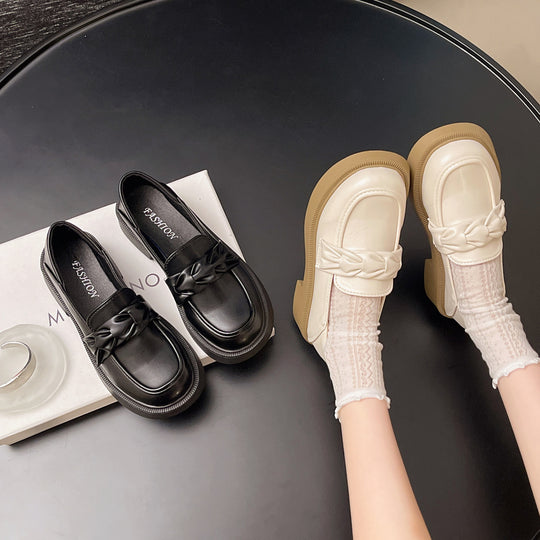 Damen elegante Loafer mit Knoten-Detail und komfortabler Plateausohle EB