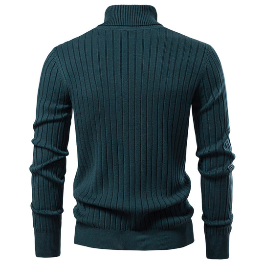 Herren Rollkragenpullover mit feinem Rippstrukturdesign EB