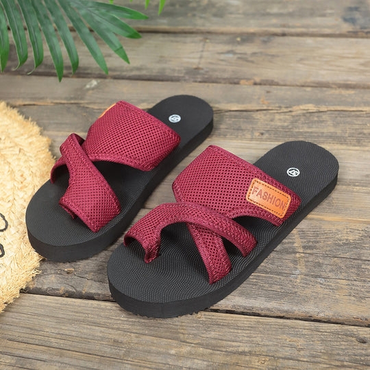 Damen bequeme Riemensandalen mit atmungsaktivem Netzoberteil und flexibler Sohle EB