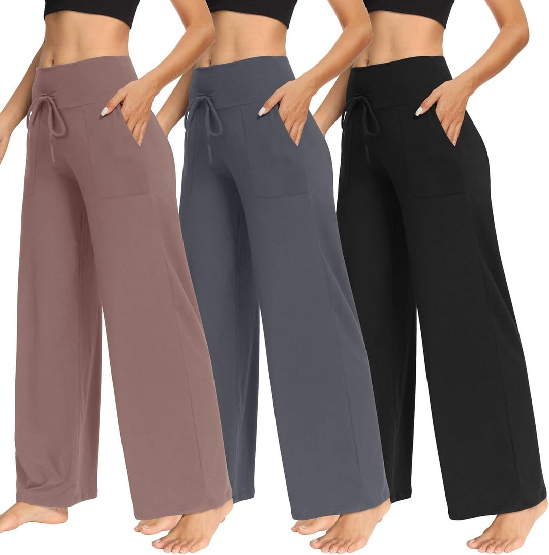 Damen Bequeme Freizeithose mit weitem Schnitt und Kordelzug EB