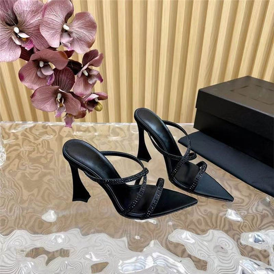 Damen elegante High Heel Sandalen mit modischen Riemen EB