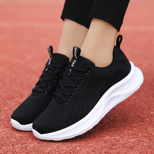 Damen nan ultraleichter Strick-Freizeitsneaker mit ergonomischer Dämpfungskernsohle und Zuglasche EB