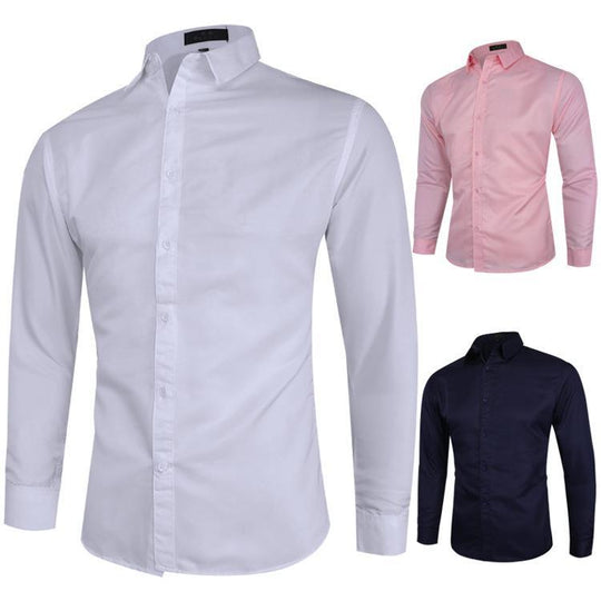 Herren nan Slim-Fit Businesshemd mit Kentkragen Stretchkomfort und bügelleichter Baumwollmischung EB